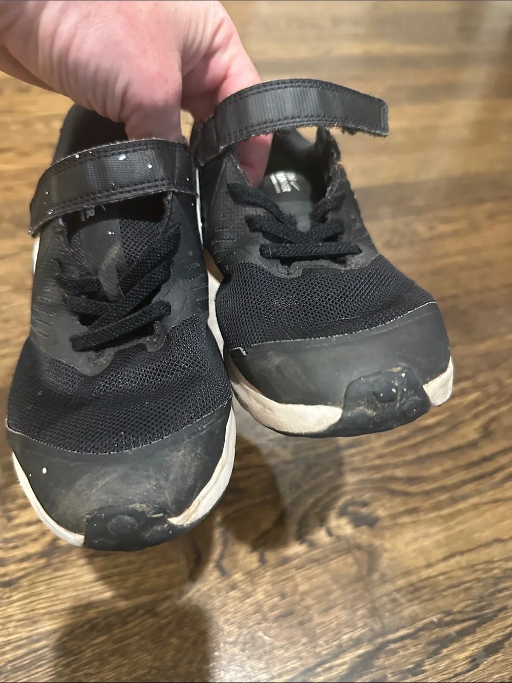 Nike Kids Black and White Hook-and-Loop Athletic Sneakers